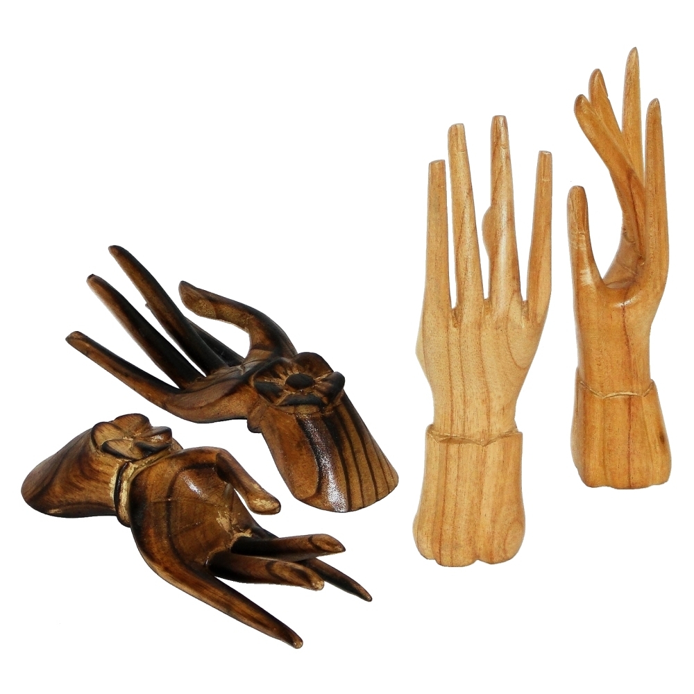 Set de Manos de Maderas Blanca y Marrón