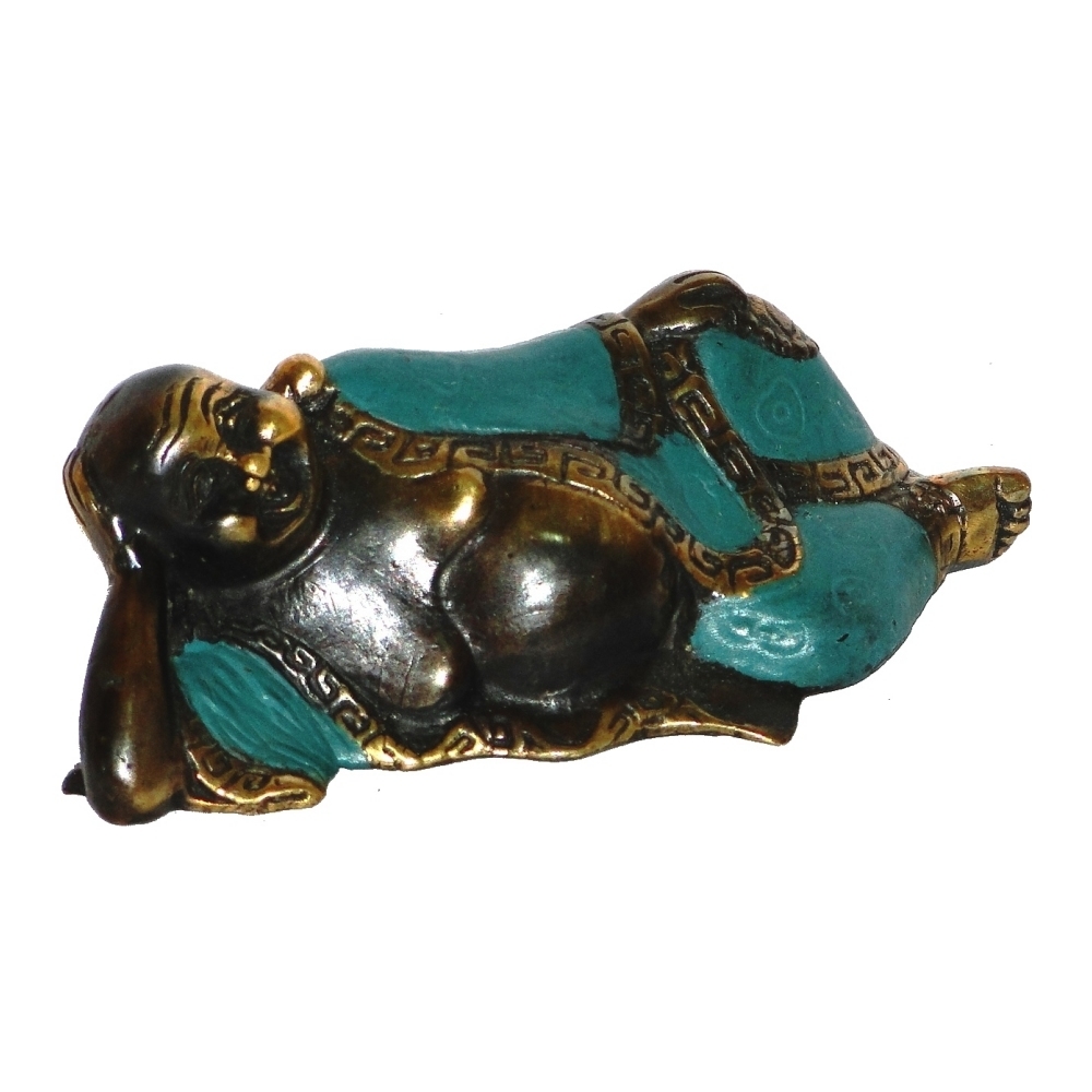 Budha Gordito Acostado de Bronce 10cms - Imagen 3