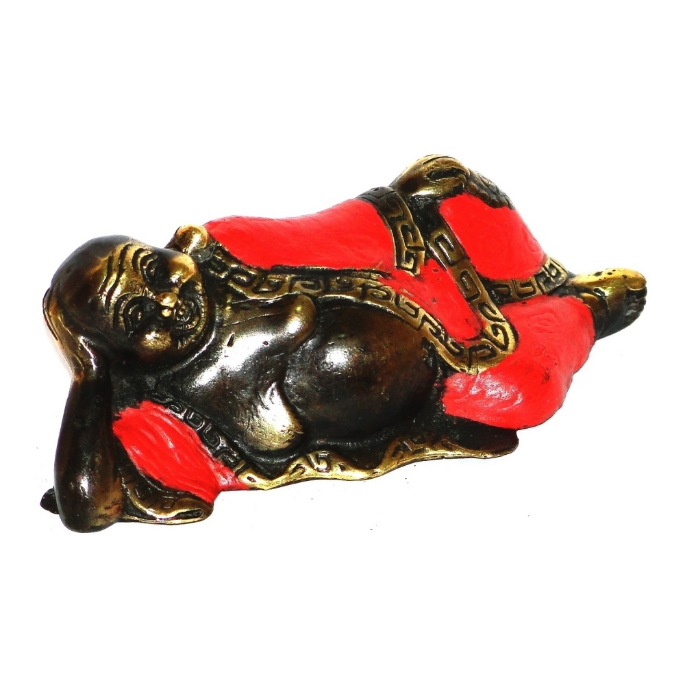 Budha Gordito Acostado de Bronce 10cms - Imagen 4