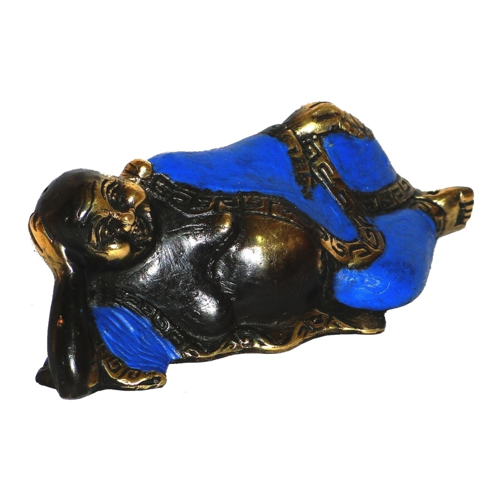 Budha Gordito Acostado de Bronce 10cms - Imagen 5