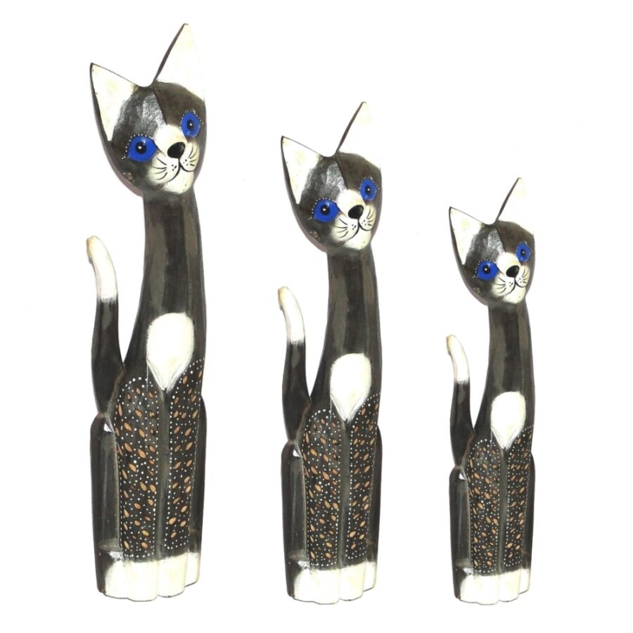 Familia de Gatos Set de 3 Madera - Imagen 2