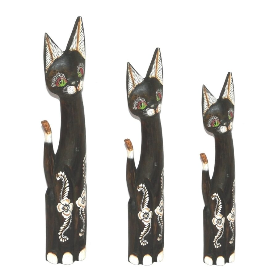 Familia de Gatos Set de 3 Madera - Imagen 3