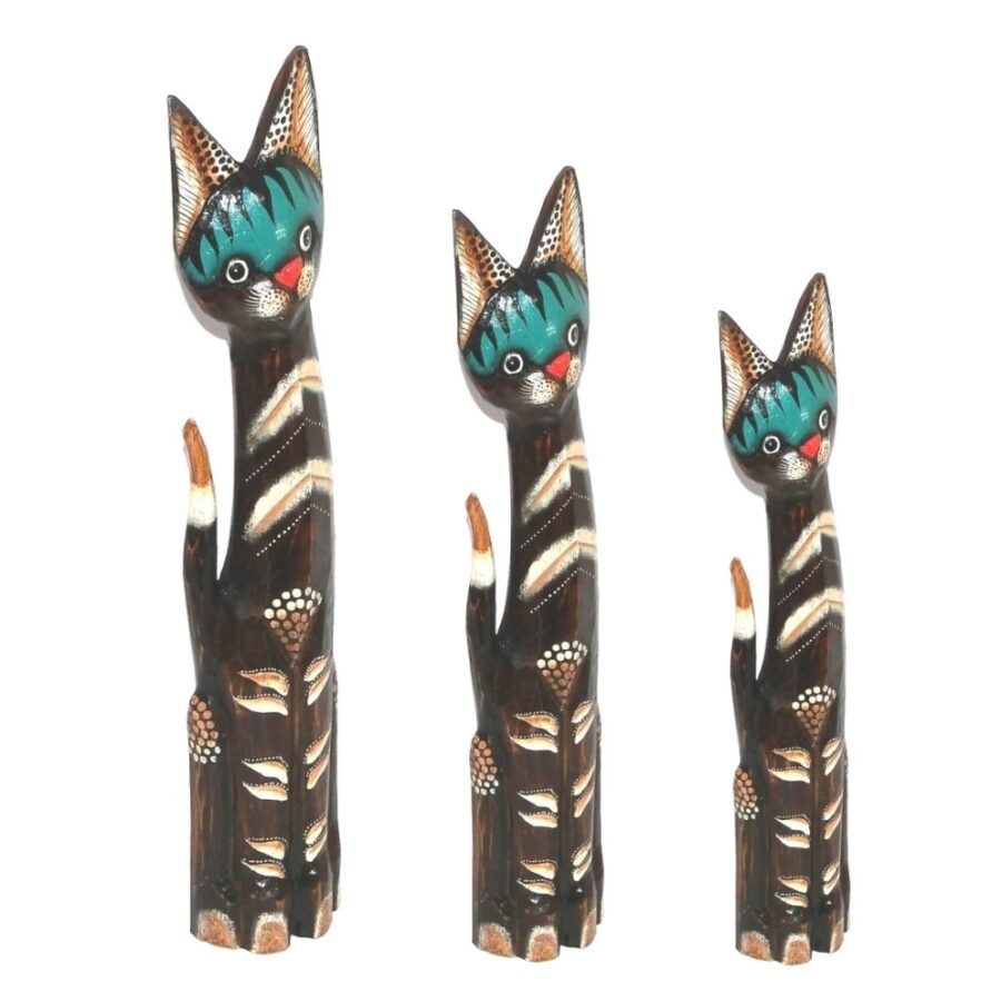 Familia de Gatos Set de 3 Madera - Imagen 4