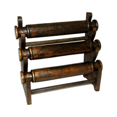 Porta Brazaletes 3 Tubos de Madera