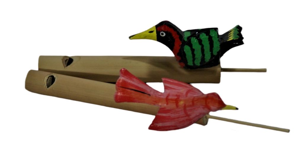 Silbatos de bambú con pato y pájaro tamaños surtidos - Imagen 3