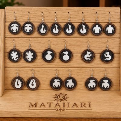 Aros de Madera Rapa Nui en Hueso