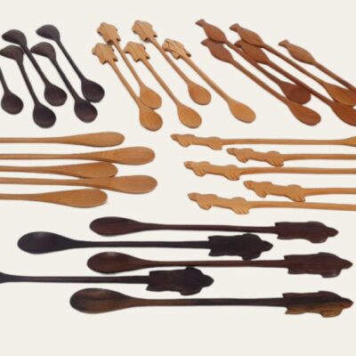 Cucharitas para Servicio de Coctel Largas de Madera