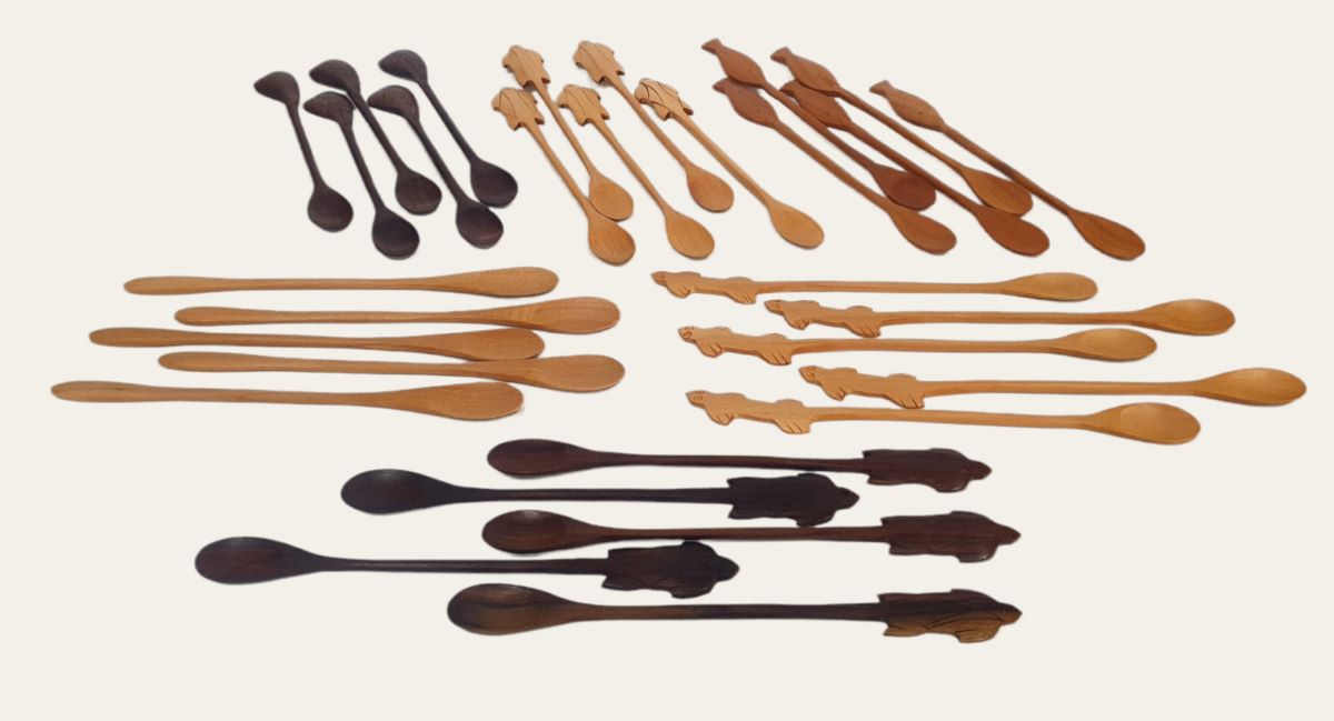 Cucharitas para Servicio de Coctel Largas de Madera