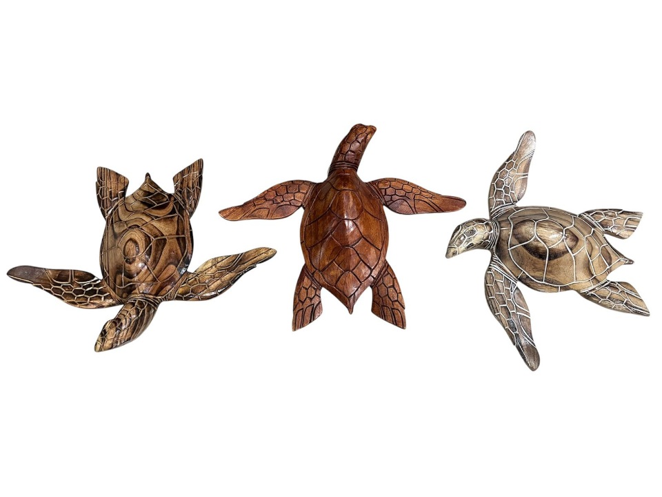 Tortuga Alas Abiertas de Madera 40cms