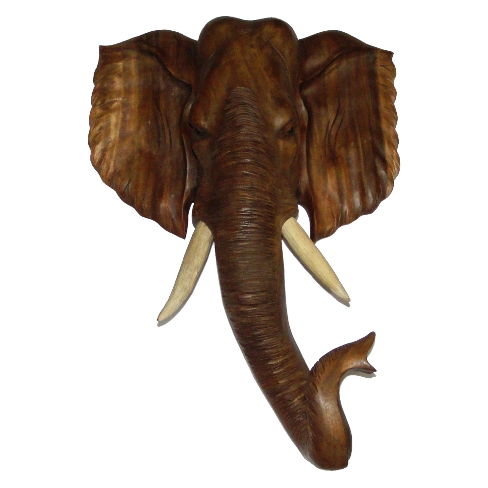 Cabeza Elefante de Madera 80cms - Imagen 2