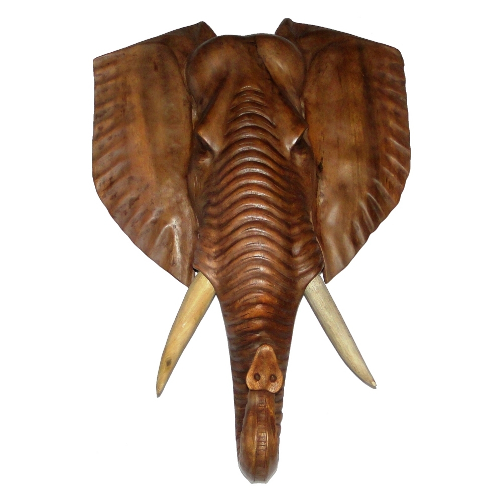 Cabeza Elefante de Madera 80cms - Imagen 3