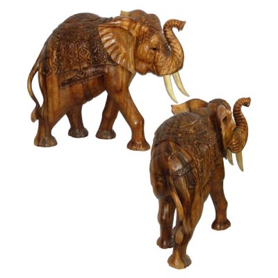 Elefante Tallado de Madera 80cms