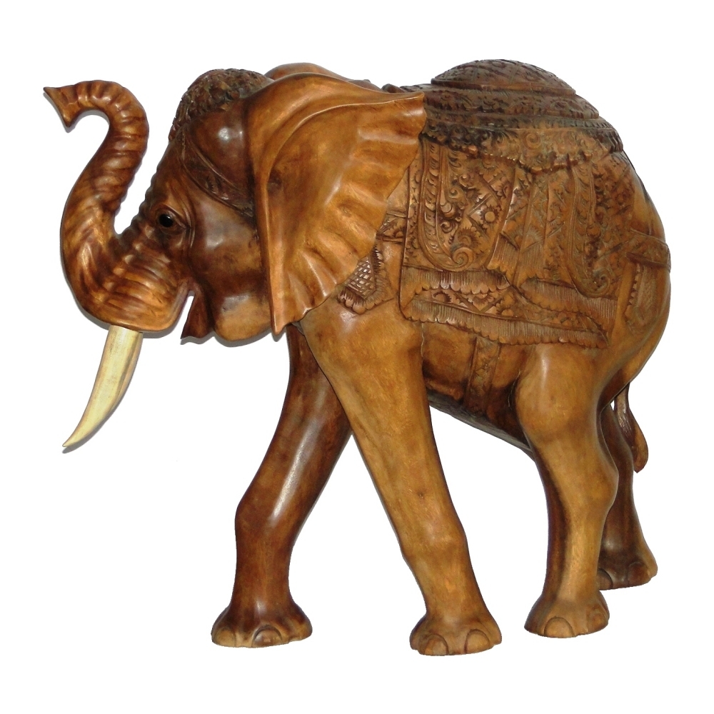 Elefante Tallado de Madera 80cms - Imagen 3