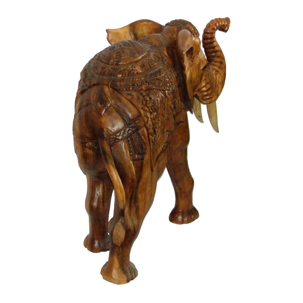 Elefante Tallado de Madera 80cms - Imagen 4