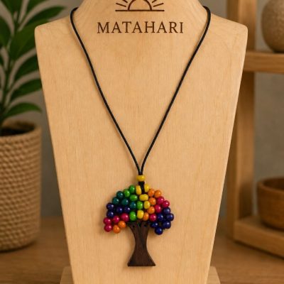 Collar Árbol de Madera Grande solo multicolor  (minimo 12und