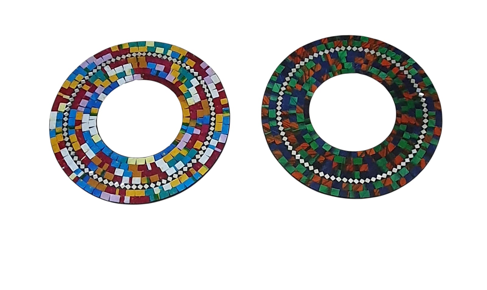 Espejo mosaico 40cm redondo y flor