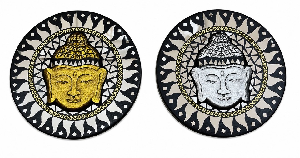 Buda espejo mosaico 30cm