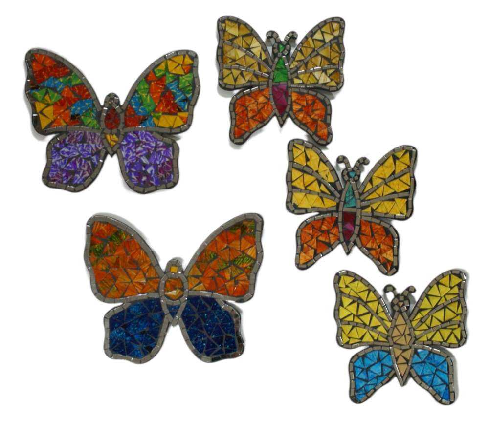 Mariposa mosaico 22cm con y sin antena 3modelos