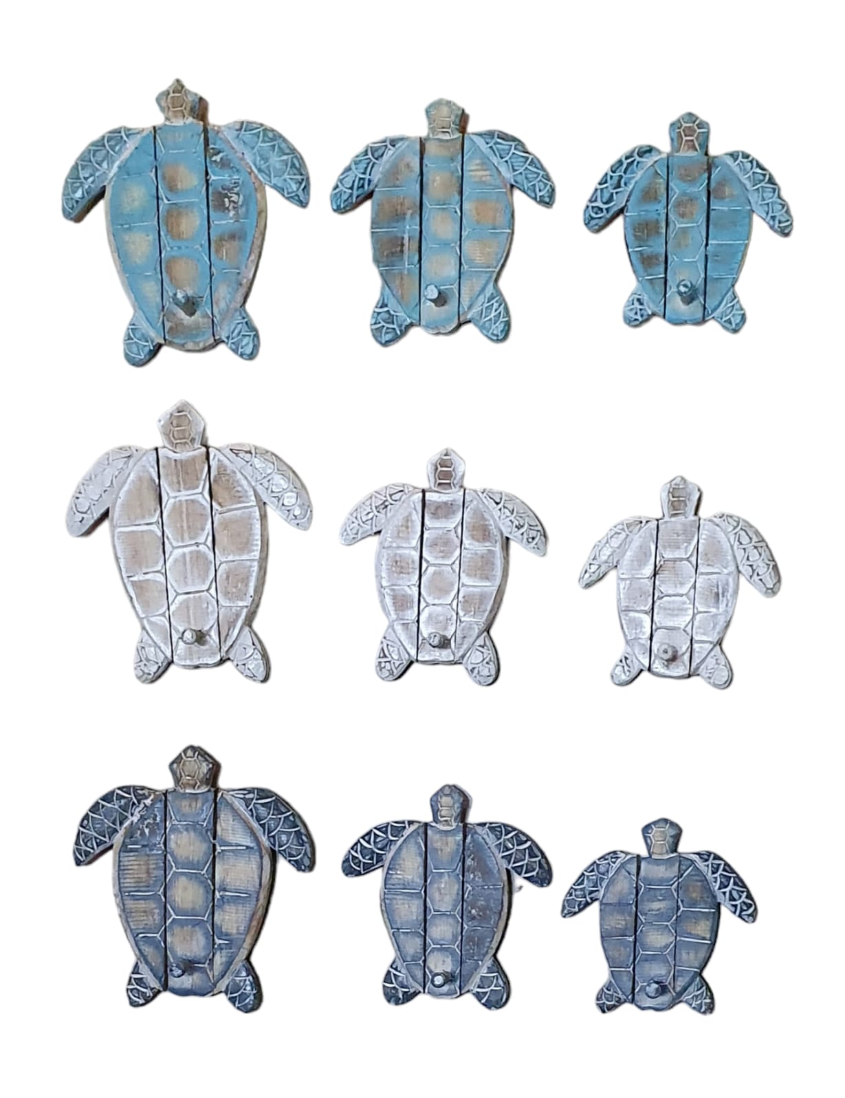 Tortuga con gancho set 3 30/25/20cm