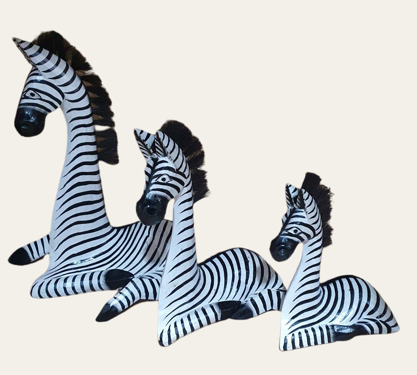 Zebra acostada 40/30/20cm