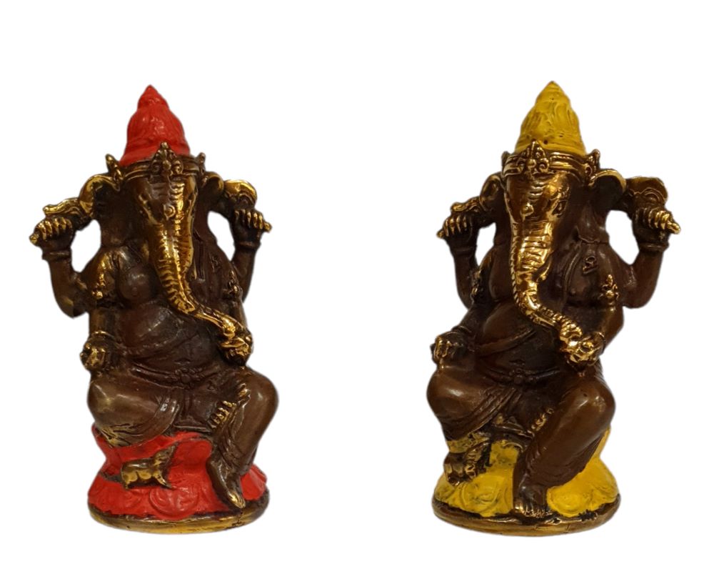 Ganesha Sentado en Bronce 10cms - Imagen 3