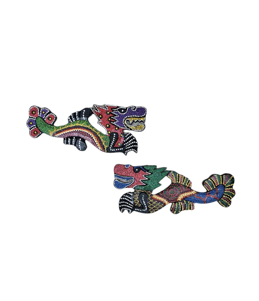 Panel dragones caminando set 2