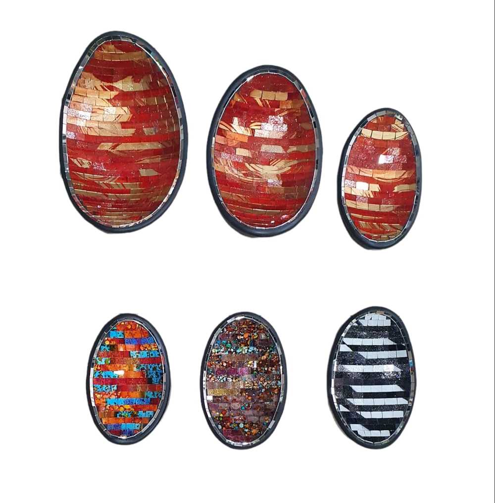 Platos mosaico set 3 hoja, (solo retiro en el local ) - Imagen 2