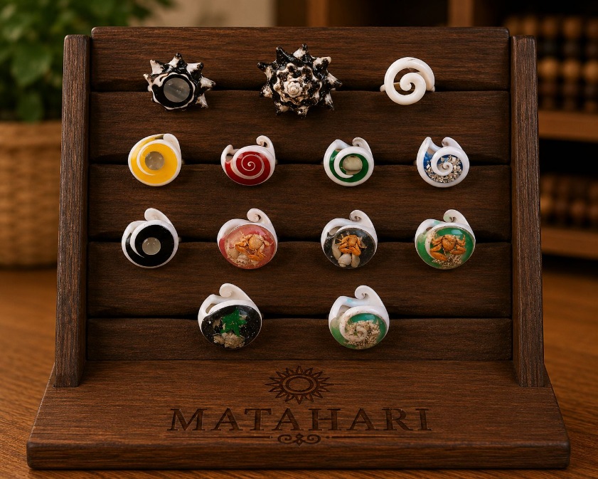 Anillo de conha con decoracion (minimo 12und