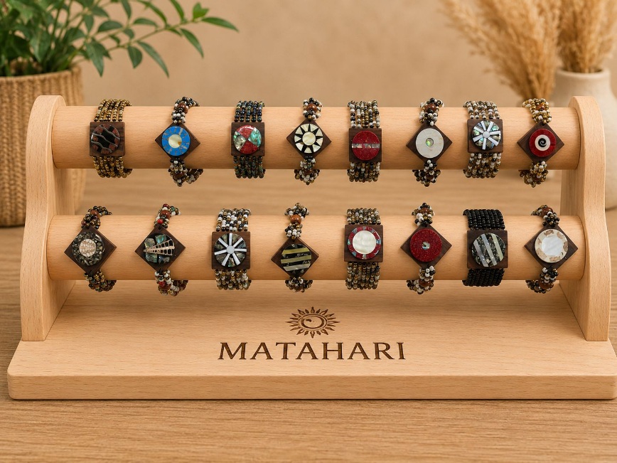 Pulsera chica madera+acrilico (minimo 12und
