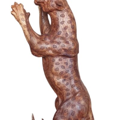 Leopardo con aguila 90cm