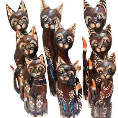 Set de 3 Gatos 48-38-28cm con mosaico