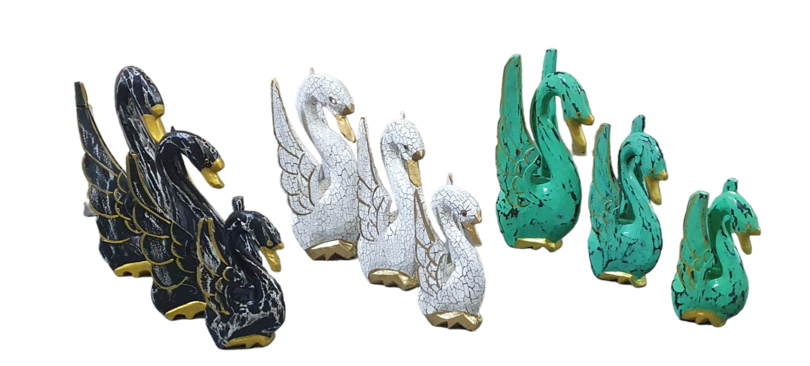 Cisne set 3 25/20/15cm. (solo color café )
