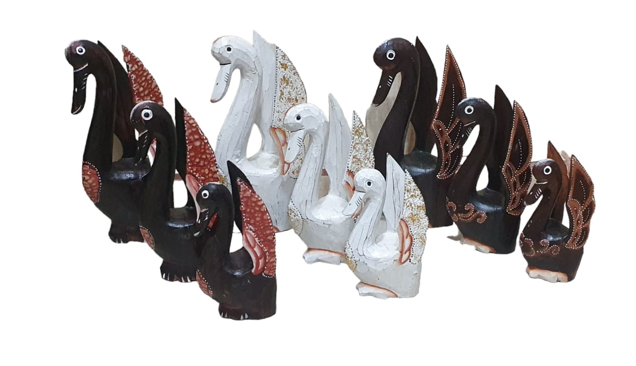 Cisne set 3 25/20/15cm. (solo color café ) - Imagen 2