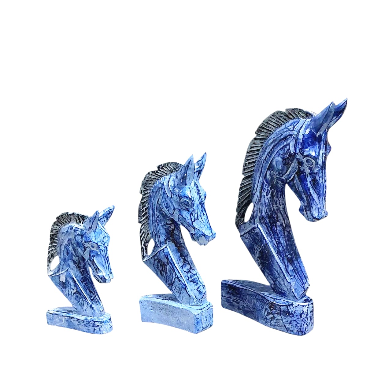 Cabeza Caballo pedestal set 3 50-40-30cm - Imagen 2