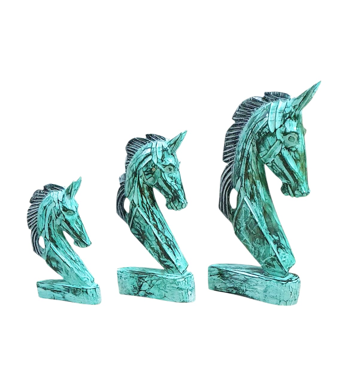 Cabeza Caballo pedestal set 3 50-40-30cm - Imagen 4
