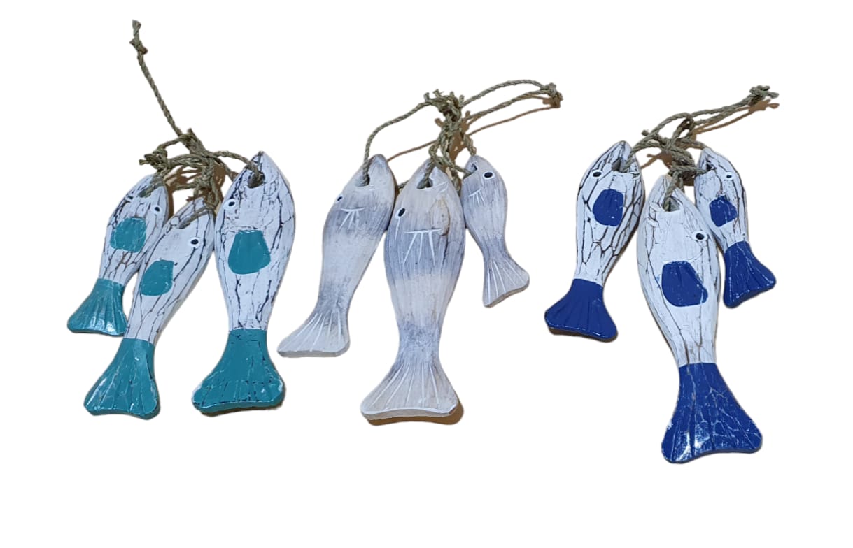 Pescado set 3 simple 25-20-15cm colgado