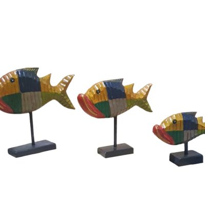 Pescado set 3 30-25-20c m pedestal