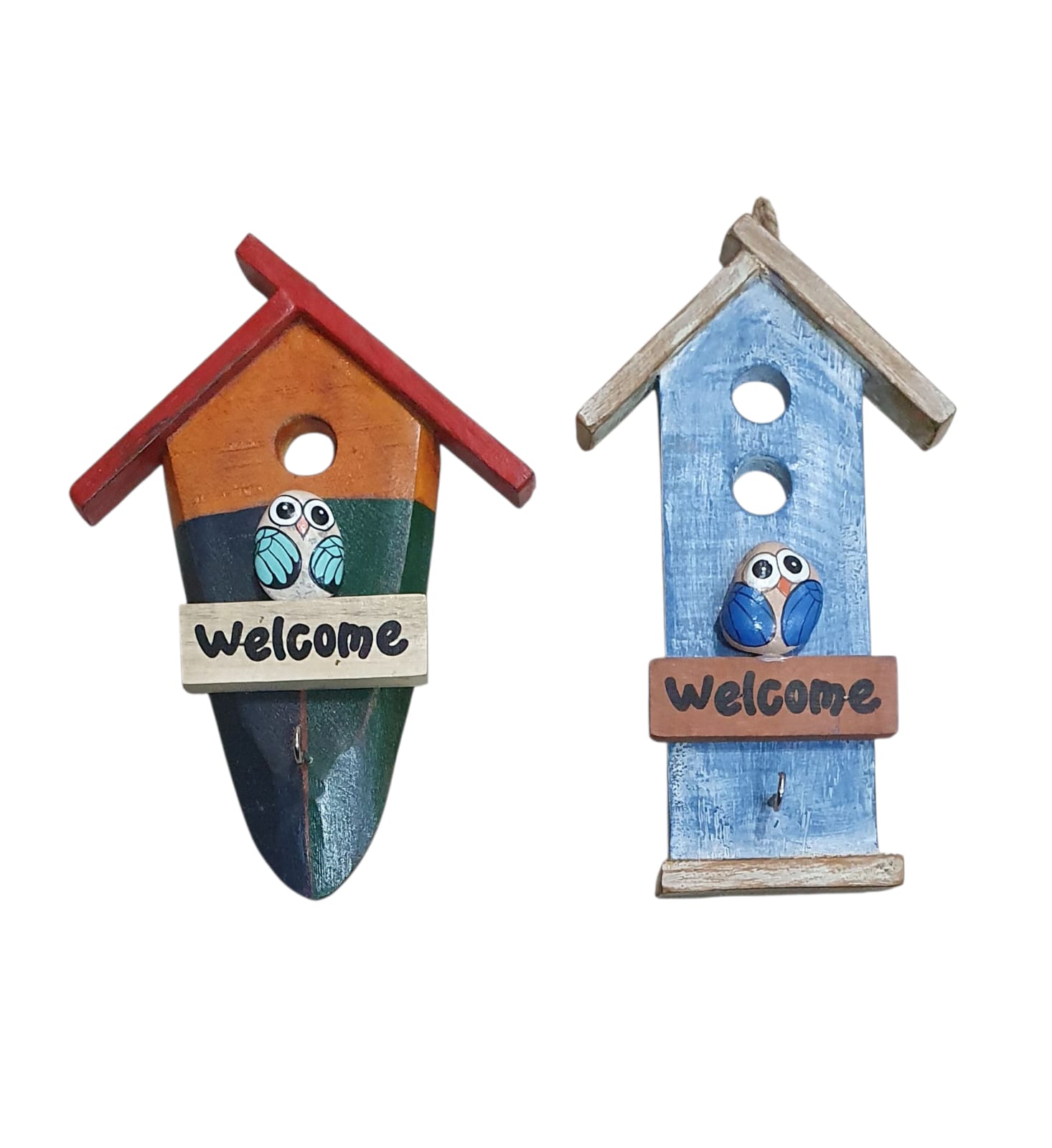 Colgante porta llave casa pajarito 25cm