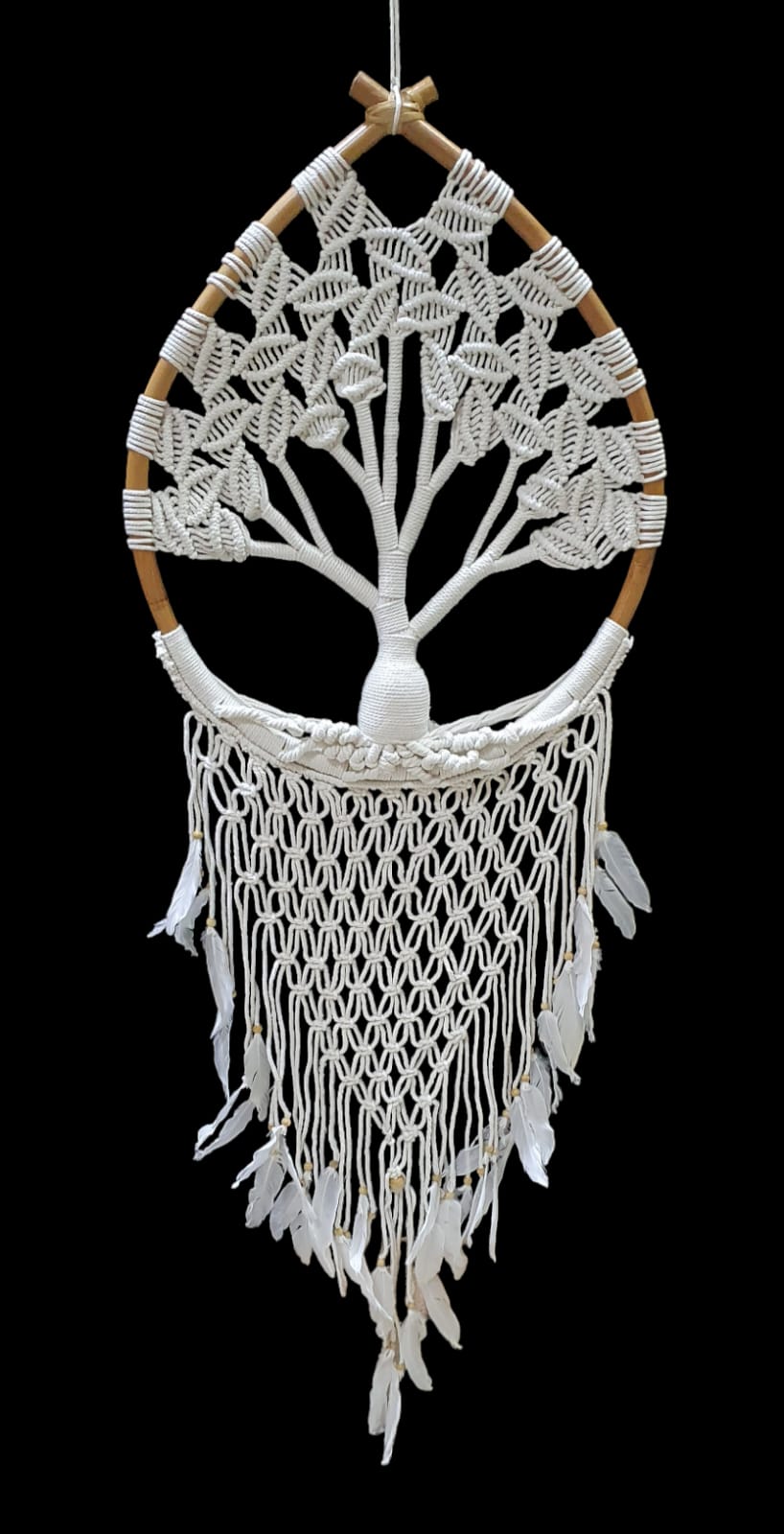 Atrapa sueño gota arbol tejido 58cm