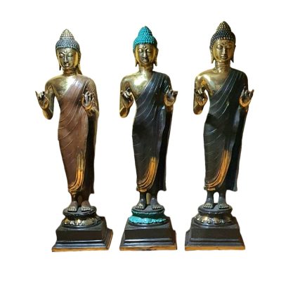 Buda parado alto bronze 40cm
