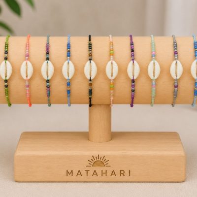 Pulsera 1 conchita puri con hilo y mostasilla 10und