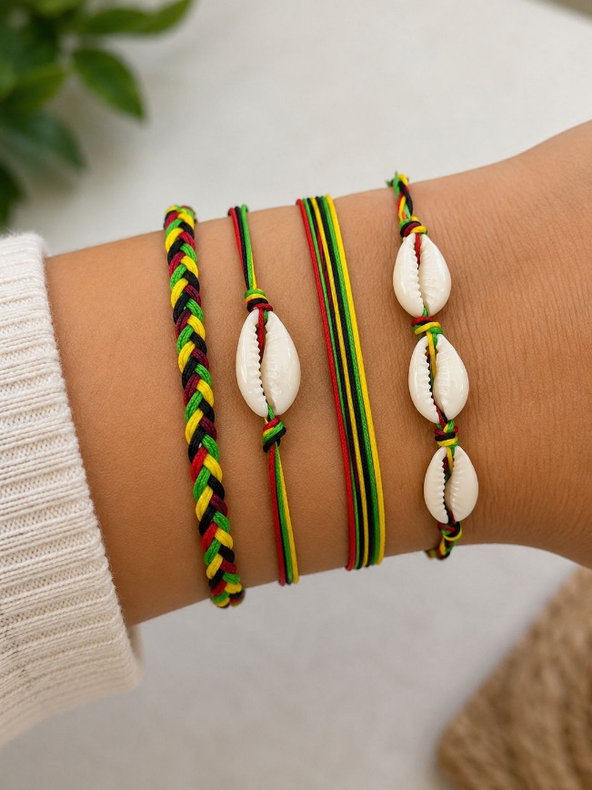 Pulsera set 4 rasta concha puri3