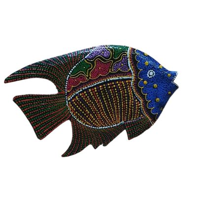 Panel pescado puntillismo  30cm