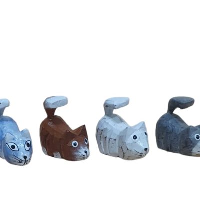 Gato echado set 4 6cm