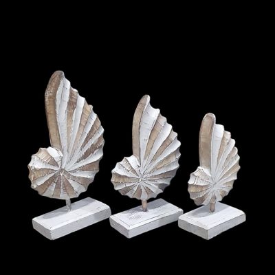 Nautilius en pedestal 35-30-25cm