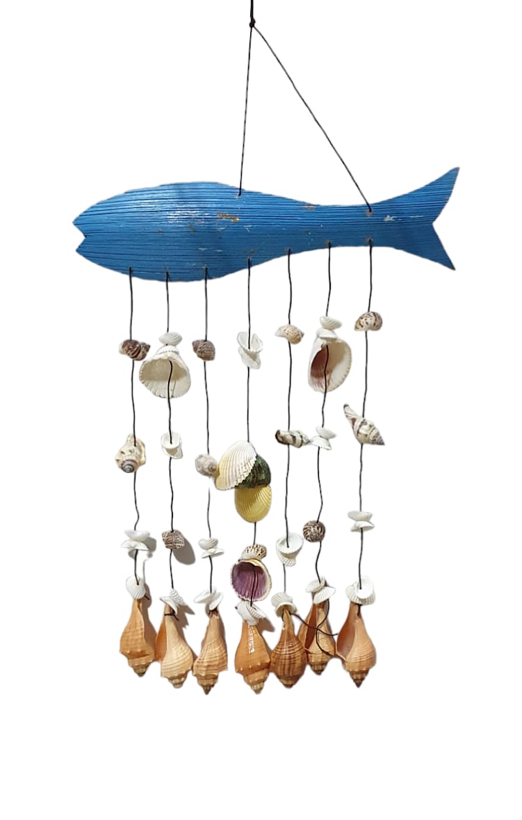 Colgante pescado 25cm con conchas
