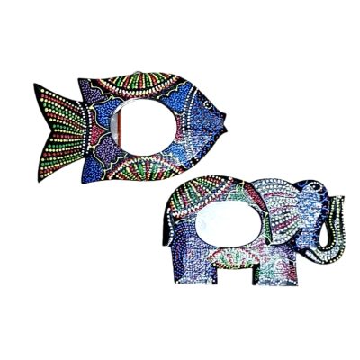 Espejo pez y elefante 18x10cm