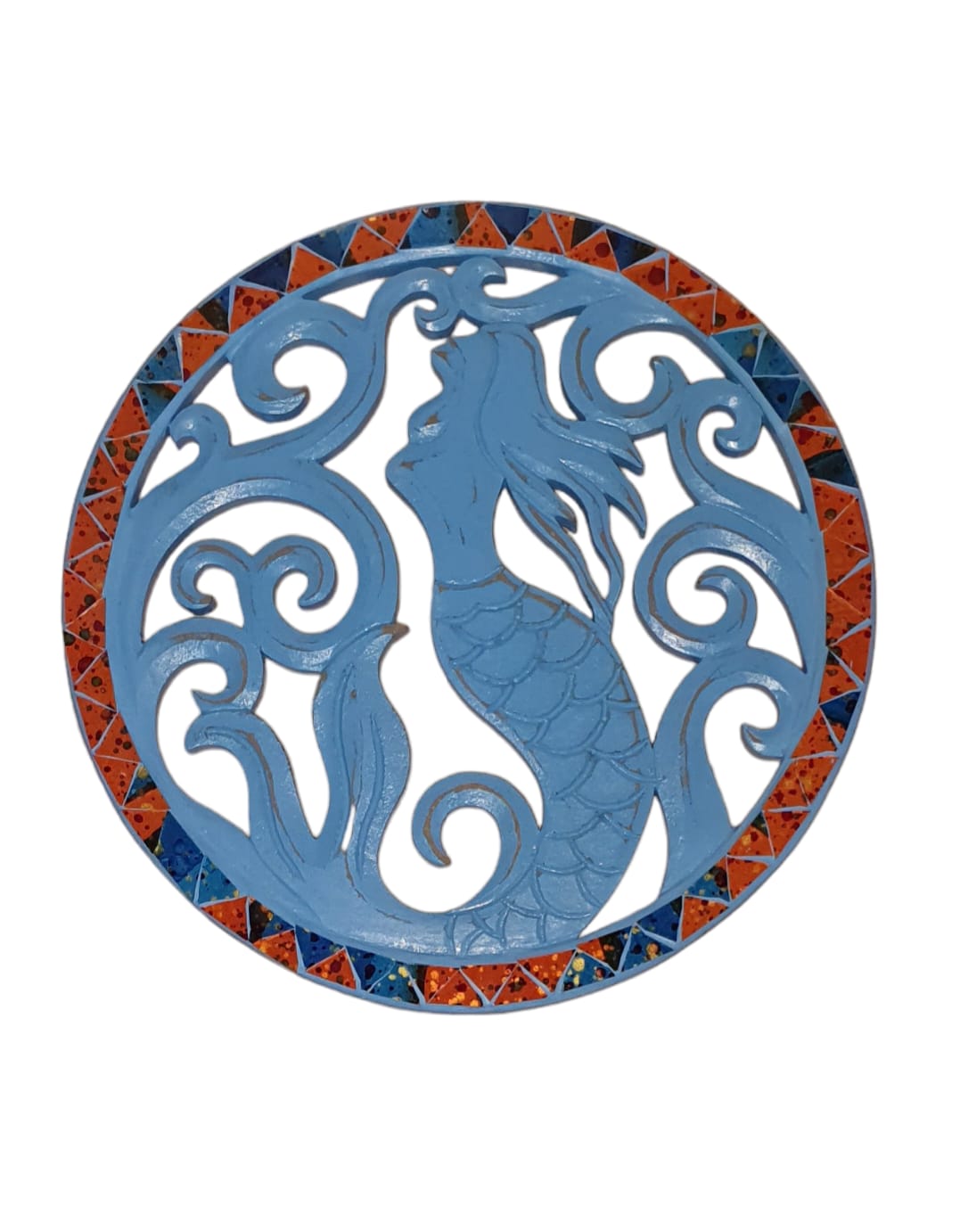 Sirena panel redondo 30 cm mosaico