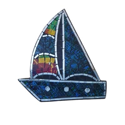 Barco con velas 20 cm mosaico