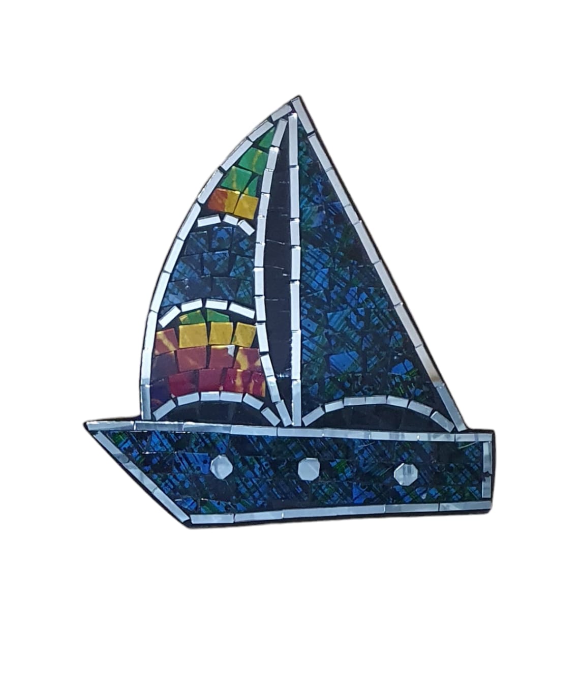 Barco con velas 20 cm mosaico